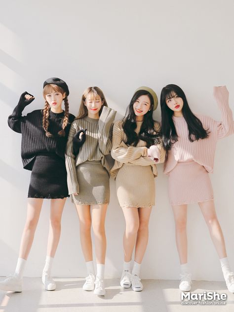 Moda Ulzzang, Áo Blu, Mode Ulzzang, Korean Best Friends, Korean Fashion Trends, Ulzzang Fashion, Friend Outfits, Fashion Group, K Fashion