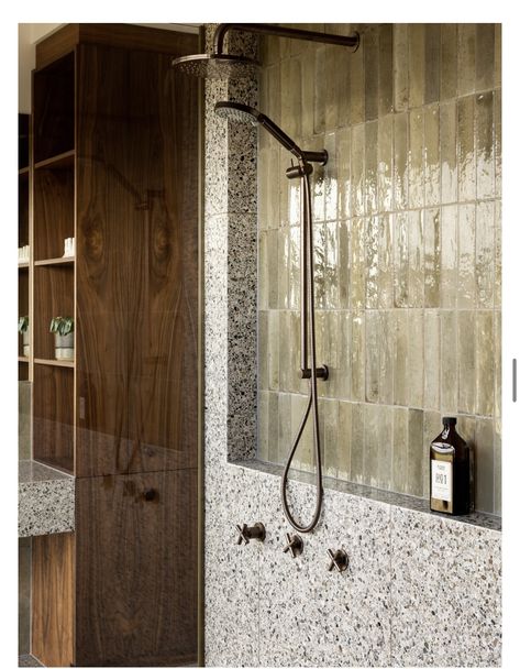 Midcentury Modern Bathroom, Warm Bathroom, Living Tv, Bathroom Design Inspiration, The Local Project, Bathroom Inspiration Decor, Bathroom Renos, House Bathroom, Shower Design