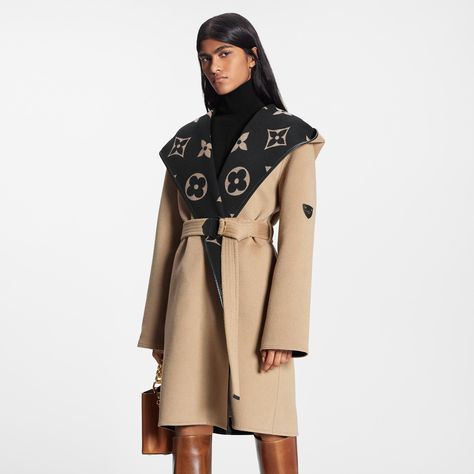 Signature Hooded Wrap Coat - Women - Ready-to-Wear | LOUIS VUITTON ® Louis Vuitton Coat, Hooded Wrap Coat, Ski Trip Outfit, Jacket 2022, Cute Coats, Trip Outfits, Wrap Coat, Louis Vuitton Official, Double Face