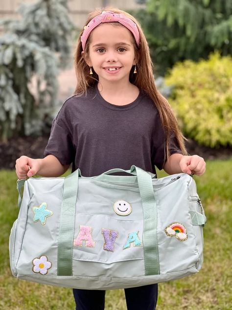 Custom Letter Patch Bag Toddler Birthday Gift Canvas Tote Bag for Girl Custom Name Bag Gift Personalized Kid Bag Weekender Duffle Bag Girl - Etsy Idea For Study, Preppy Patches, Kids Travel Bags, Kids Gift Bags, Baby Travel Bag, Trip Bag, Cheer Bag, Custom Patch, Cheerleading Gifts