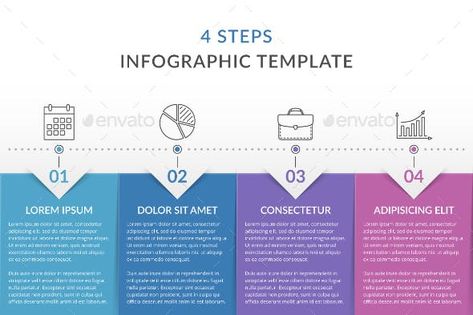 4 Steps - Infographic Template by _human | GraphicRiver 4 Step Infographic, Horizontal Infographic Design, 4 Steps Infographic, Step Infographic Design, Horizontal Infographic, Information Layout, Flowchart Design, Workflow Design, Flow Chart Design