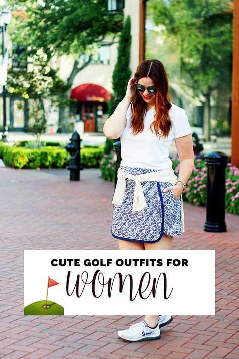 Cute Golf Outfit Ideas for Women! Plus Size Womens Golf Attire, Midsize Golf Outfit, Plus Size Golf Outfit, Golf Outfits Women Plus Size, Women’s Golf Attire, Womens Golf Outfit, Tennis Attire, Cute Golf Outfits, Country Club Attire