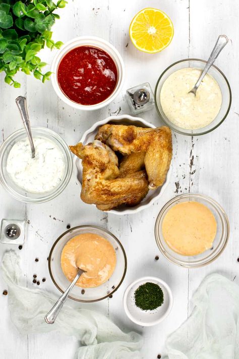 Chicken Wing Dipping Sauce (5 Tasty Recipes) - Foods Guy Wings Dipping Sauce, Dip For Chicken Wings, Wing Dipping Sauce, Chicken Wing Dipping Sauce, Hot Wing Dip, Wings Sauce, Chicken Wing Dip, Hot Chicken Wings, Wing Sauce Recipes