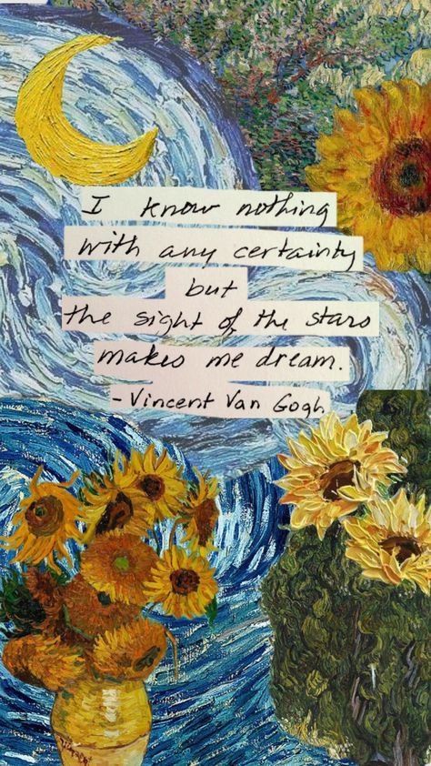 #draw #paint #vangogh #vincentvangogh Van Gogh Aesthetic, Lockscreen Themes, Vincent Van Gogh Quotes, Minimalist Wallpaper Phone, Book Illustration Design, Sunflower Quotes, Diy Phone Case Design, Iconic Wallpaper, Arte Van Gogh