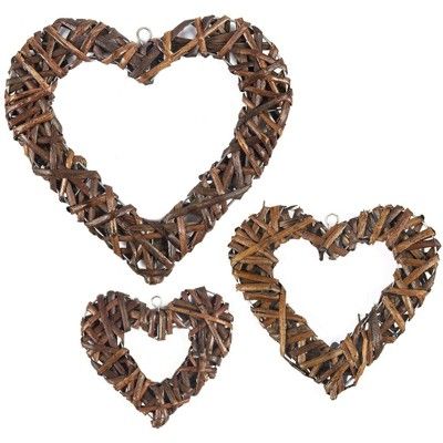 Package Includes 3-Pack Heart Wreaths Rustic Wicker Wall Decor for Weddings, Front Door Display x 1 Item Description 3-Pack Heart Wreaths Rustic Wicker Wall Decor for Weddings, Front Door Display Juvale Heart Wreaths - 3-Pack Rustic Wicker Wall Decor, Hanging Decoration Rattan Wreaths for Valentine’s Day, Weddings, Front Door Display, 3 Different Sizes SET INCLUDES: 3 hand-woven, heart-shaped decorative wreaths in 3 different sizes. Designed for hanging on the wall as a romantic gesture, decorat Front Door Display, Heart Wreaths, Wicker Wall Decor, Heart Shaped Wreath, Wicker Heart, Natural Ornaments, Wall Decor Hanging, Door Display, Heart Shaped Valentines