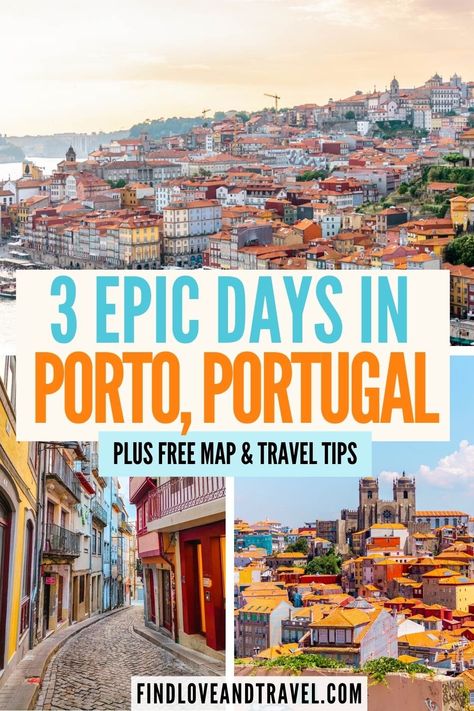 Planning to spend 3 days in Porto, Portugal? This ultimate Porto itinerary covers 3 days of top attractions, travel tips, day trips and MAPS! Explore Ribeira, Baixa, Bolhão, and Cedofeita neighborhoods, find beautiful photo spots in Porto, where to eat, and where to stay in Porto. Porto Portugal | Porto Travel | Porto itinerary | Porto Travel Guide | Weekend in Porto | 3 days in Porto | Porto things to do in | Douro Valley | Porto photos | Porto travel inspiration | Best things to do in Porto Porto Travel Guide, Porto Portugal Travel, Things To Do In Porto, Porto Travel, Portugal Porto, Portugal Vacation, Portugal Travel Guide, Douro Valley, Europe Trip Itinerary