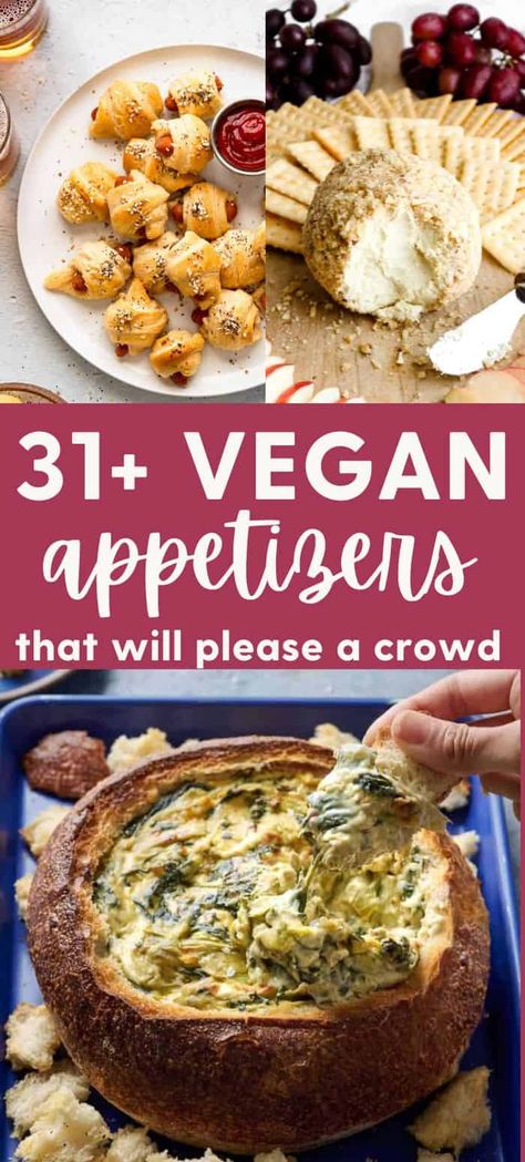 This collection of vegan appetizer recipe ideas is the only one you'll need! Here you'll find the most popular, best reviewed vegan appetizers. Refer back to this list for all of your hosting and celebrating needs such as holidays like Thanksgiving and Christmas, game-days, book clubs, birthdays, family celebrations and more. You're guaranteed to find a new crowd-pleasing favorite for the perfect party today. Vegan Hors D’oeuvres, Vegan Appetizer Recipes, Easy Vegan Appetizers, Vegan Appetizers Easy, Vegetarian Finger Food, Appetizers Cold, Vegan Stuffed Mushrooms, Vegan Finger Foods, Vegan Apps