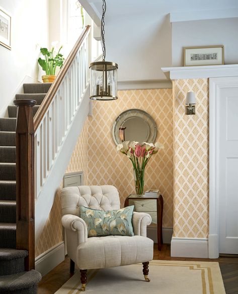 Laura Ashley Wallpaper Lounge Wallpaper Ideas, Laura Ashley Living Room, Laura Ashley Interiors, Lounge Wallpaper, Laura Ashley Wallpaper, Wallpaper Inspiration, Romantic Room, Foyer Decorating, Living Room Lounge