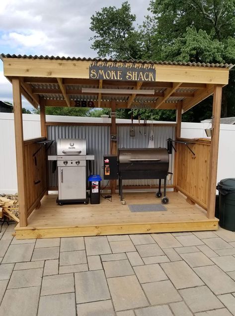 Patio Redo, Bbq Shed, Bbq Gazebo, Ormanlık Alan, Bbq Hut, Outdoor Kitchen Design Ideas, Outdoor Grill Area, Outdoor Bbq Area, Outdoor Grill Station