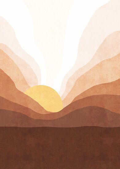 Ombre sun mountain landscape. #boho #gradient #poster #print #wallart Sun Background, Whats Wallpaper, Sunrise Mountain, Boho Painting, Boho Wallpaper, Soyut Sanat Tabloları, Landscape Poster, Picture Collage, Minimal Art