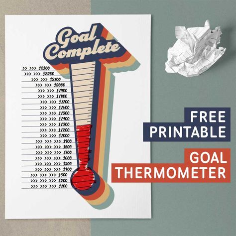 Goal Thermometer Ideas, Thermometer Goal Chart, Score Board Ideas, Goal Tracker Thermometer, Goal Thermometer Printable, Fundraising Goal Chart, Goal Tracker Board, Thermometer Activities, Goal Thermometer Templates