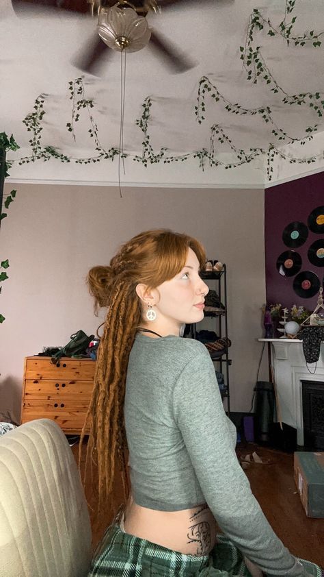 #dreadstyles #dreadlocks #dreads #dreadstylesforwomen #dreadfullhippie #bangs #hippie #hippiehomedecor #hippiestyle #hippiechic #hippielife #hippiegirl #redhair #redhaircolor #redhairdontcare #redhead #ginger #gingerhairinspiration #girlswithtattoos #fallfashion #fallstyle #longhair #longsleevetshirt #peacesign #piercing Dreadlocks And Bangs, Red Hair Dreads, Dreads Bangs, Blonde Loc Extensions, Dreadlocks With Bangs, Dreads With Bangs, Redhead Bangs, Ginger Dreadlocks, Ginger Dreads