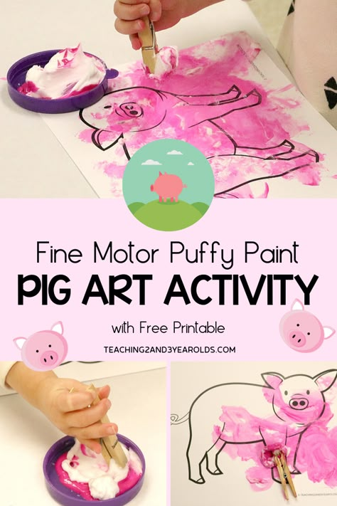 Preschool Farm Theme, Farm Printable, Preschool Farm, Farm Animals Preschool, Farm Animals Activities, Farm Theme Preschool, Farm Animal Crafts, Farm Craft, Pig Painting