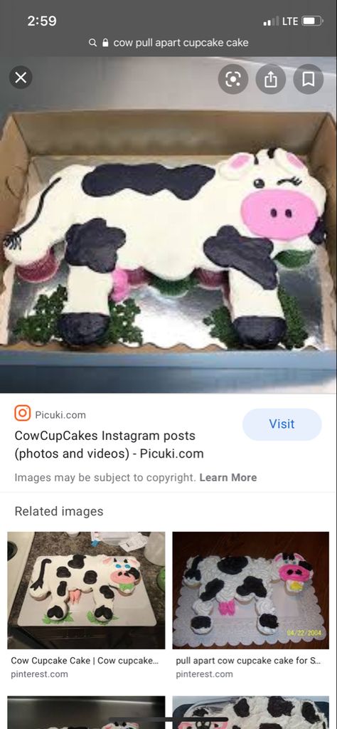 Pull Apart Cow Cupcakes, Cow Pull Apart Cupcake Cake, Cow Cupcake Cake, Cupcake Cakes Pull Apart, Cow Cupcakes, Pull Apart Cupcake, Pull Apart Cupcake Cake, Cake Pulls, Pull Apart Cupcakes