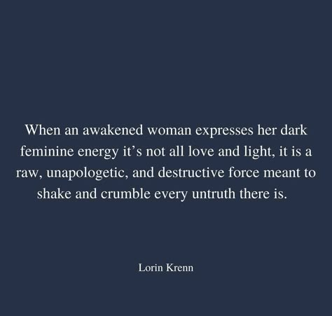 Dark feminine doesn't mean a dysregulated, infantile stomping of feet little child. This is someone who has dug deep and sees the bullshit and calls it out 🥰 you can't be an oracle if you're a toxic positivist OR a raging tyrant Dark Feminine Meaning, Feminine Rage In Movies, Dark Feminine Inspiration, Light Feminine Energy Quotes, Dark Feminine Secrets, Dark Feminine Poetry, Dark Feminine Spirituality, Dark Feminine Era Aesthetic, Feminine Era Quotes