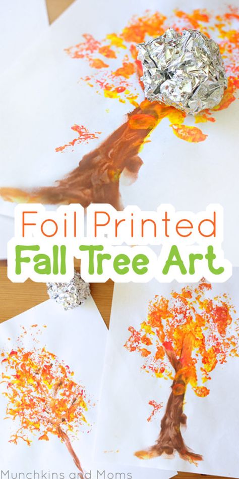 Foil Printed Fall Tree Art Fall Preschool Art, Fall Tree Art, Preschool Autumn, Friendship Art, Preschool Art Projects, Fall Preschool Activities, Fall Tree, Fall Preschool, Autumn Tree