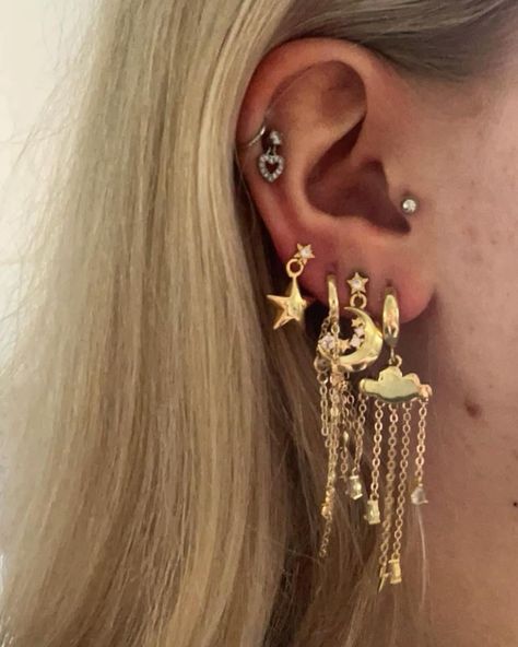 This gorgeous celestial ear stack sent to us by one of our customers Becca! 🌙✨💫 #ukjewellery #jewellery #earrings #earringsoftheday #earringsofinstagram #jewellerybrand #jewellerysets #earringfashion #earringaddict #statementearrings #earringcollection #jewelleryset #jewellerybusiness #accessoriesoftheday #accessorieslover #fashionblogger #fashionaddict #lookoftheday #jewelleryofig #earringcuffs #earringcollection #hoopearrings #benekejewellery #pinterestaesthetic Cruel Summer, Ear Stack, Jewellery Earrings, Earrings Collection, Fashion Addict, Fashion Earrings, Statement Earrings, Jewelry Sets, Fashion Blogger