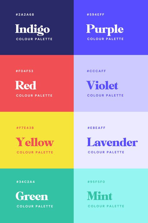 Love this vibrant & playful website color palette for a health coaching school! Click to see the perfect mix of modern & fun bright tones for your next project! #websitedesign #colorpalette #inspiration ✨ Bright Color Pallets, Violet Color Palette, Mint Color Palettes, Fun Color Palette, Color Palette Brand, Lavender Color Palette, Bright Color Palette, Website Color Palette, Cool Color Palette