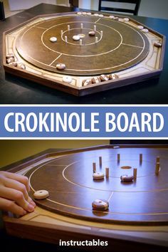 Pub Games Diy, Diy Wooden Games, Crokinole Board, Friends Games, Wooden Creations, Board Games Diy, Wooden Board Games, Pub Games, Cd Storage