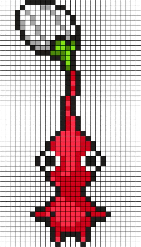 Red Pikmin :D Kandi Pattern Funny Perler Beads Ideas, Pikmin Pixel Art, Red Perler Bead Patterns, Crochet Pikmin Pattern Free, Illenium Perler Pattern, Pikmin Crochet Pattern Free, Pikmin Plush Pattern, 14x14 Perler Bead Patterns, Pikmin Perler Beads