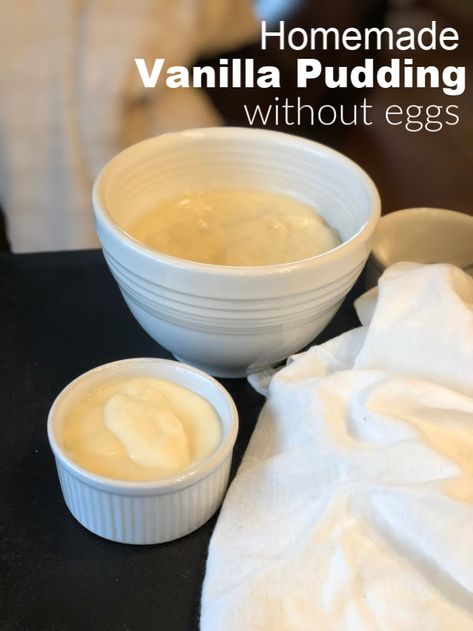 Homemade Vanilla Pudding without Eggs Pudding Without Eggs, Gluten Free Menu Planning, Vanilla Pudding Recipe, Gluten Free Pudding, Pudding Recipes Homemade, Vanilla Pudding Recipes, Homemade Vanilla Pudding, Clean Desserts, Easy Puddings