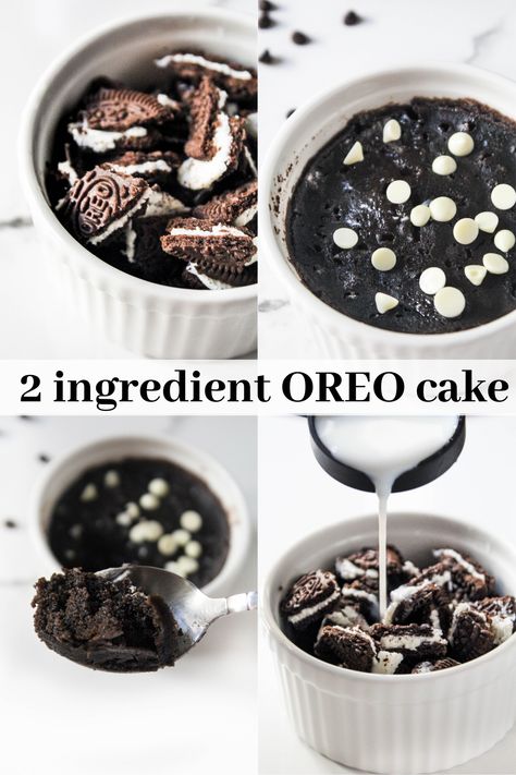 Small batch, two ingredient microwave Oreo mug cake for one, that is sweet and spongy and is ready in one minute. No oven, no bake, super yummy.   #without #oven #chocolate #simple #vegetarian #craving #chocolate #soft #oreo #dessert #sweet #easy #beginner #basic #pantry #ingredients Easy Microwave Desserts Cookie In A Mug, How To Make A Mug Cake With Oreos, Microwave Oreo Dessert, Quick Oreo Mug Cake, Quick And Easy Oreo Desserts, Easy Baking Recipes Without Oven, No Bake Mug Cake, Mug Oreo Cake, Things To Make Without An Oven