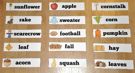 Fall Themed Visual Word Wall Words Apple Word Wall Preschool, Fall Word Wall Words Free, Word Building Folder, Creative Word Walls Classroom, Word Wall Letters Freebie, Wall Words, Word Walls, File Folder Games, Folder Games