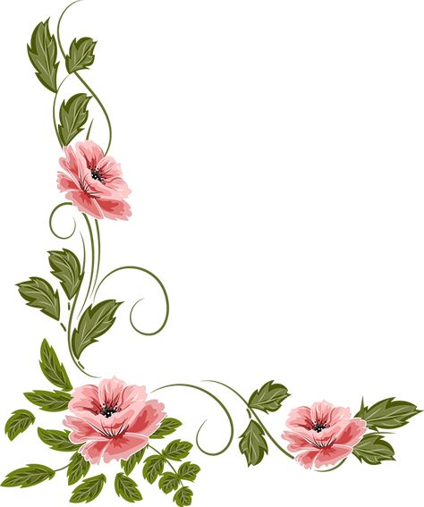 Vector Painting, Colorful Borders Design, Flowers Vector, Floral Border Design, Trendy Flowers, Borders And Frames, Borders For Paper, Flower Printable, Clip Art Borders