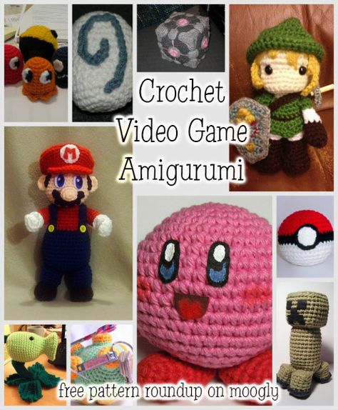 Crochet Video Game Amigurumi - free patterns from 10 favorite games! Roundup on Moogly! Crochet Video Game, Gamer Crochet, Game Crafts, Fantastic Video, Knit Toys, Crochet Geek, Geek Crafts, Crochet Fun, Pola Amigurumi