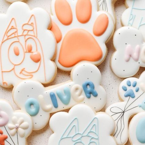 Bluey Cookies, Cottage Bakery, Bluey Bingo, Bluey Birthday, Cookie Art, Cookie Designs, Birthday Cookies, Brother Sister, 4th Birthday