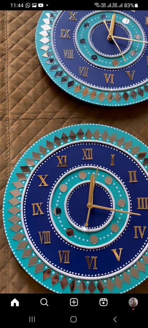 Mdf Watch Design, Mud Work Wall Clock, Lippon Art Wall Clock, Lippan Art Mirror Watch, Lippan Art Mirror Wall Clock, Lippan Art Watch, Lippan Clock Art, Handmade Clocks Diy Arts & Crafts, Lippan Art Mirror On Canvas