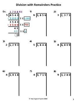 Partial Quotients Division Worksheets with 4 digit Dividends With Remainders Partial Quotient Division, Mixed Fractions Worksheets, Partial Quotients, Synthetic Division, Decimal Multiplication, Multiplication And Division Worksheets, Mixed Fractions, Division Worksheets, A T