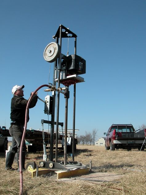 Do you  need to drill a water well? Do you want to learn how to drill your own wells? DIY information available here.-- Click-Here- Order- Water Well Drilling Rigs, Safety Tools, Diy Generator, Water Well Drilling, Gold Prospecting, Well Drilling, Geothermal Energy, Water Projects, Drilling Rig