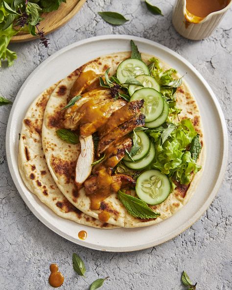 Peanut Satay Chicken, 15 Minute Recipes, Charred Chicken, Cucumber Mint Salad, Thai Satay, Satay Sauce Recipe, Sweet And Sour Prawns, Marions Kitchen, Easy Peanut Sauce