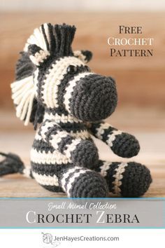 Crochet Zebra Pattern, Animals To Crochet, Crochet Zebra, Pattern Bag, Crochet Animals Free Patterns, Crochet Amigurumi Free, Zebra Pattern, Haken Baby, Amigurumi Animals