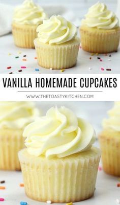 Vanilla Kitchen, Vanilla Homemade, Homemade Vanilla Cupcakes, Homemade Cupcake Recipes, Cupcake Recipes For Kids, Cupcake Recipes From Scratch, Cupcakes Vanilla, Easy Cupcake Recipes, Vanilla Cupcake Recipe