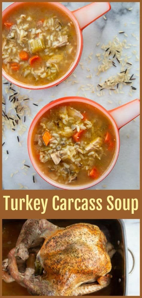 How to Make Turkey Carcass Soup - The Kitchen Magpie How To Make Turkey Soup With Leftovers, Leftover Turkey Broth Recipes, Chicken Soup With Carcass How To Make, Turkey Broth From Carcass How To Make, How To Make Turkey Soup, Soup From Turkey Carcass How To Make, Soup With Turkey Broth, Thanksgiving Turkey Soup Recipes, Thanksgiving Turkey Soup