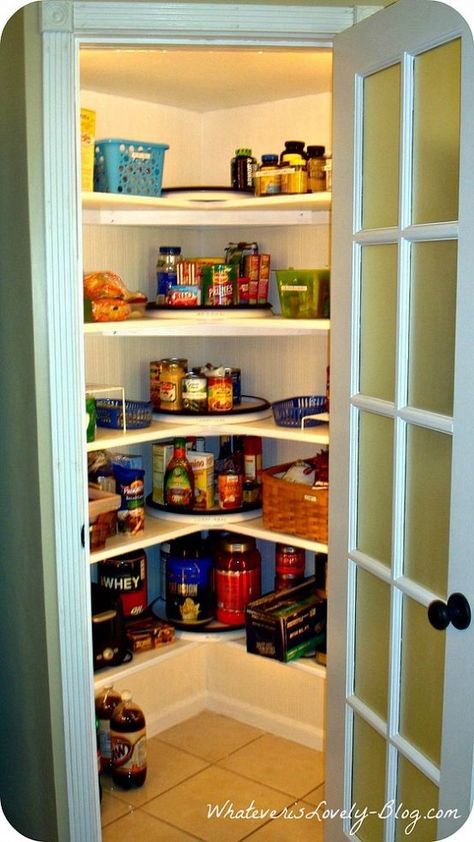 Hometalk :: A Corner Pantry Made from Scratch Kitchen Corner Pantry, Corner Pantry Ideas, Corner Pantry Cabinet, Corner Kitchen Pantry, Pantry Layout, Corner Pantry, Pantry Shelving, Pantry Closet, Diy Pantry