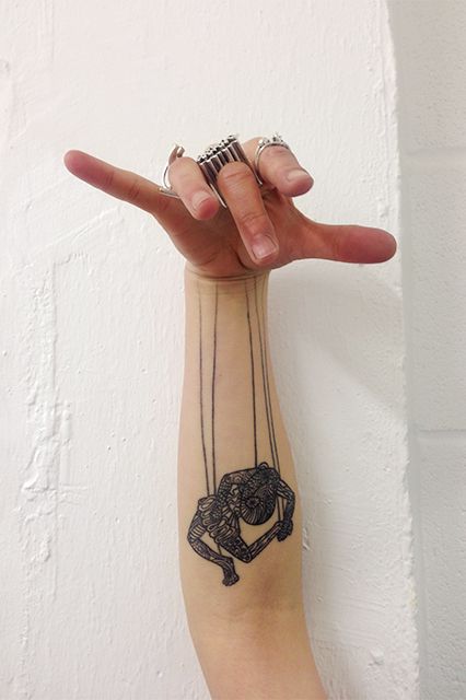 Marionette Tattoo, Theatre Tattoo, Shadow Puppets With Hands, Hand Shadows, 4 Tattoo, London Tattoo, Horror Tattoo, Shadow Puppets, Jewellery Designer