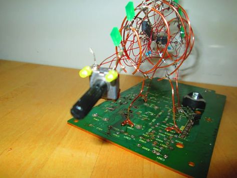 How to Make a Circuit Sculpture : 10 Steps (with Pictures) - Instructables Circuit Sculpture, Red Means, Small Forward, Red Meaning, Power Wire, Battery Holder, Trash To Treasure, Red Led, Electronics Projects