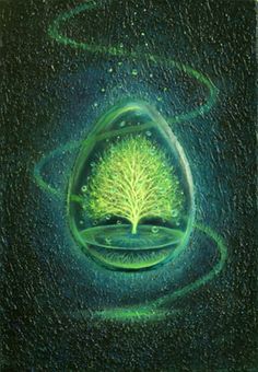 Soul Tree, Cosmic Egg, Mystic Symbols, Tree Of Life Art, Spiritual Artwork, Unique Trees, Egg Art, Visionary Art, Painting Process