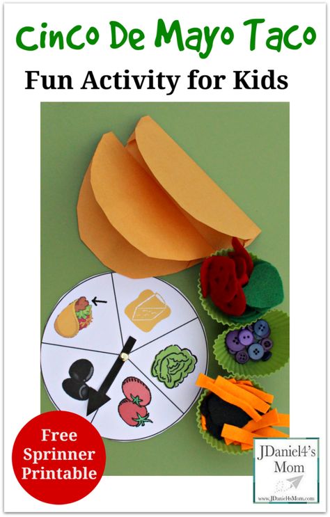 Cinco De Mayo Taco- Fun Game for Kids Cinco De Mayo Sensory Bin, Latchkey Crafts, Taco Crafts, Adaptive Art, Dragons Love Tacos, Mail Envelope, Spanish Lessons For Kids, Taco Shells, Homeschool Projects