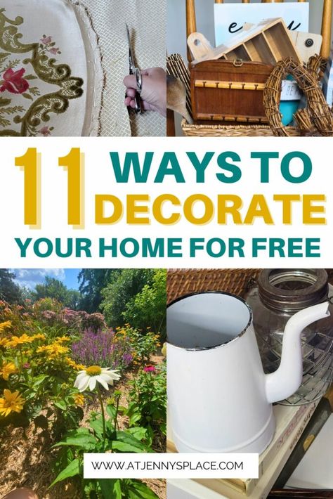 Garden, items already owned, furniture upcycling. Caption: 11 Ways to Decorate Your Home For Free Free Home Decor Ideas, Furniture Makeover Inspiration, Organized Home, Ideas For Decorating, Diy Money, Classy Decor, Dyi Projects, Spruce Up Your Home, Easy Craft Projects