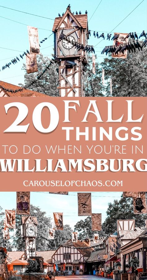 20 things to do in Williamsburg Virginia Virginia Fall Foliage, Fun Things To Do In Williamsburg Va, Colonial Williamsburg Fall, Things To Do In Virginia In The Fall, Virginia In The Fall, Williamsburg Virginia Restaurants, Williamsburg Virginia Fall, Fall In Virginia, Things To Do In Williamsburg Virginia