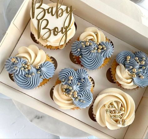 Cupcake Trends, Gender Cupcakes, Cupcake Icing Designs, Boy Cupcakes, Baby Boy Cupcakes, Baby Cupcakes, Cupcake Decorating Tips, Cupcakes For Boys, Baby Cupcake