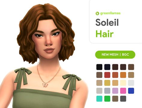 Soleil (so-lay) Hair - greenllamas | greenllamas on Patreon Complex Edit, Lotes The Sims 4, Sims Stories, Sims 4 Black Hair, Mod Hair, Pelo Sims, Sims 4 Mm Cc, Play Sims, Sims 4 Mm