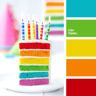 COLOR PALETTE ~ HAPPY BIRTHDAY RAINBOW CAKE SHADES ~~*~~ Rainbow Colors Palette, Bright Rainbow Color Palette, Birthday Color Palette, In Color Balance, Rainbow Color Palette, Color Palette Ideas, Wall Living Room, Rainbow Palette, Rainbow Colour