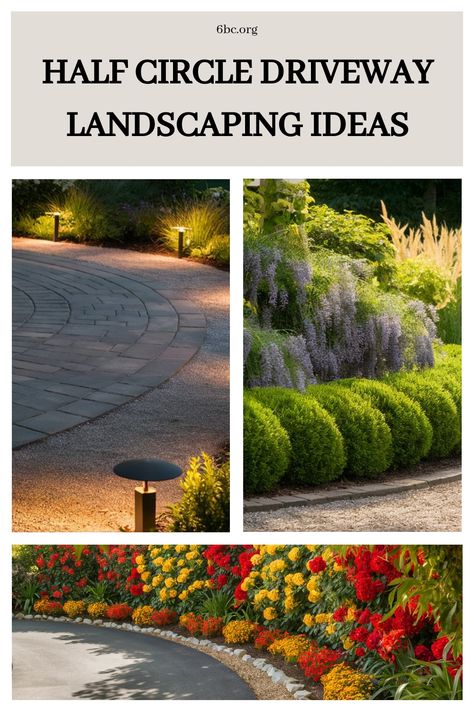 Discover a curated collection of 10 exquisite half-circle driveway landscaping concepts that will revamp your outdoor area into a mesmerizing sanctuary you'll absolutely adore exploring. Concrete Driveway Ideas Curb Appeal, Loop Driveway Landscaping, Driveway Circle Landscaping, Circle Driveway Landscaping Ideas, Country Driveway Entry Landscaping, Semi Circle Driveway Landscaping, Front Driveway Landscaping, Half Circle Driveway Landscaping, Circular Driveway Landscaping