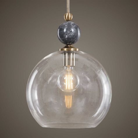 Check out Romelle Pendant from Shades of Light Uttermost Lighting, Marble Ball, Glass Pendant Light, Modern Pendant, Aged Brass, Ceiling Pendant, Black Marble, Glass Globe, Glass Pendant