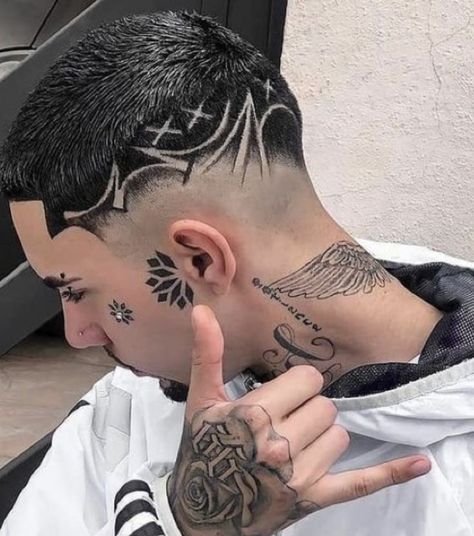 Hair Tattoo Men, Hair Tattoo Designs, A Line Hair, Fade Haircut Designs, Haircut Designs For Men, Hair Designs For Men, Different From Others, Shaved Designs, Short Hair Designs